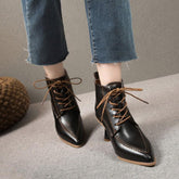 Lace Up Boots Sexy Pointed High Heels Autumn Winter-BS01044-Veeddydropshipping